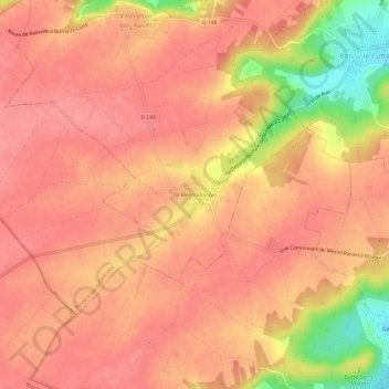 Le Mesnil-Racoin topographic map, elevation, terrain