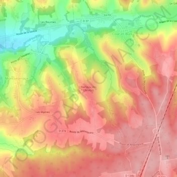 Hameau des Chevrots topographic map, elevation, terrain