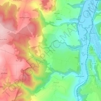 Les Rosiers topographic map, elevation, terrain