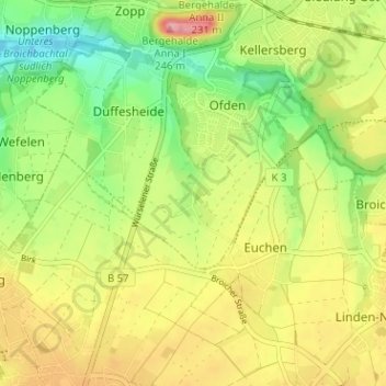 Schleibach topographic map, elevation, terrain