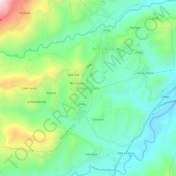 Piano Grande topographic map, elevation, terrain