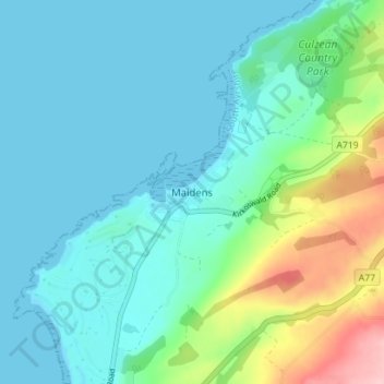 Maidens topographic map, elevation, terrain