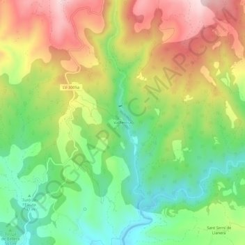 Vallferosa topographic map, elevation, terrain