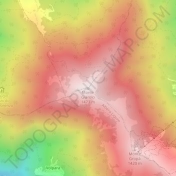 Monte Giarolo topographic map, elevation, terrain