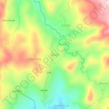 Baugo topographic map, elevation, terrain