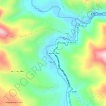 Pueblo Libre topographic map, elevation, terrain