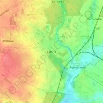 Banino topographic map, elevation, terrain
