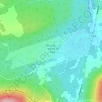 Wentworth Provincial Park topographic map, elevation, terrain