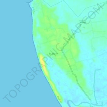 Mahim topographic map, elevation, terrain