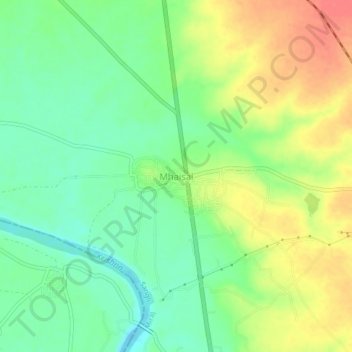 Mhaisal topographic map, elevation, terrain