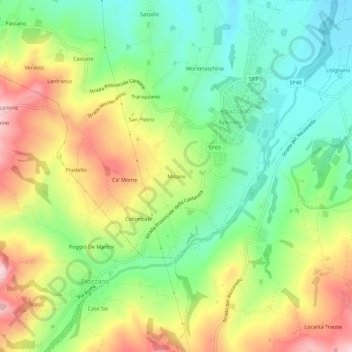 Misano topographic map, elevation, terrain