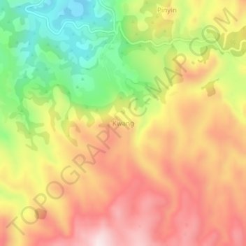 Kwang topographic map, elevation, terrain