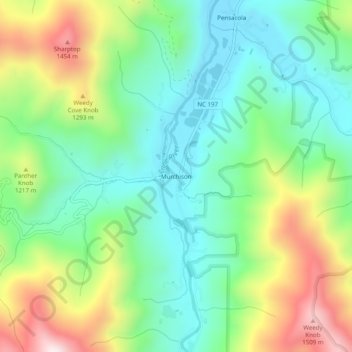 Murchison topographic map, elevation, terrain