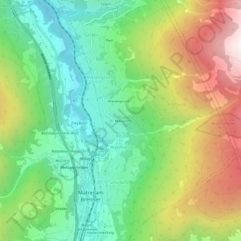 St. Margareta topographic map, elevation, terrain