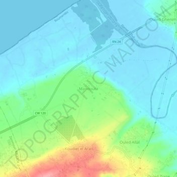 Mandoura topographic map, elevation, terrain