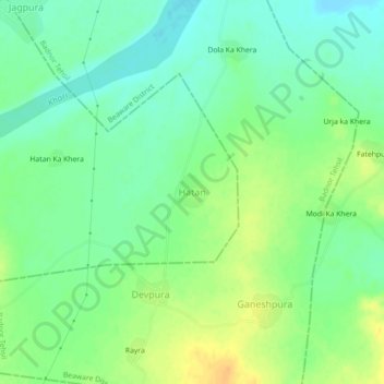 Hatan topographic map, elevation, terrain