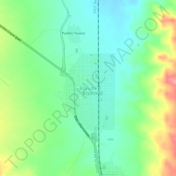 Boyuibe topographic map, elevation, terrain
