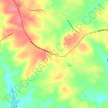 Adamsburg topographic map, elevation, terrain