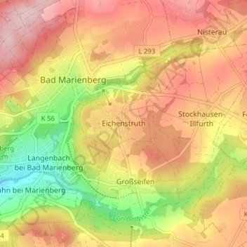 Eichenstruth topographic map, elevation, terrain