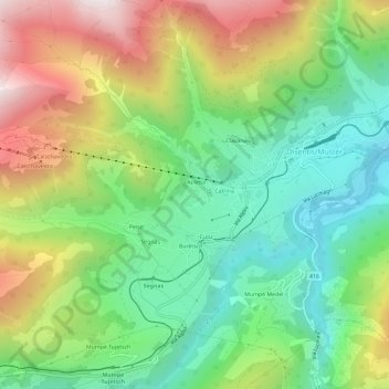 Acletta topographic map, elevation, terrain