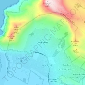 De Goede Hoop topographic map, elevation, terrain