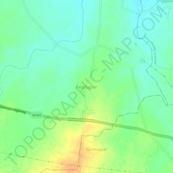 Peddapur topographic map, elevation, terrain