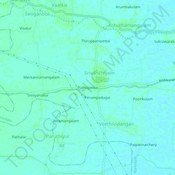 Puthupettai topographic map, elevation, terrain