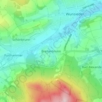 Breitenbrunn topographic map, elevation, terrain