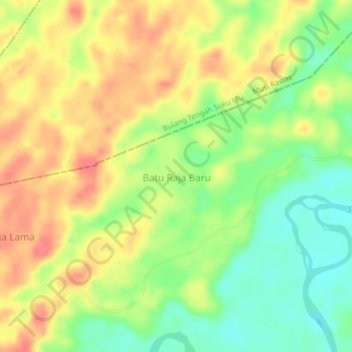 Batu Raja Baru topographic map, elevation, terrain