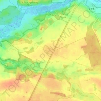 Lindenfelde topographic map, elevation, terrain