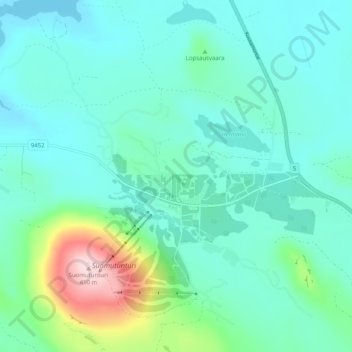 Suomu topographic map, elevation, terrain