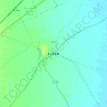 Lakhtar topographic map, elevation, terrain