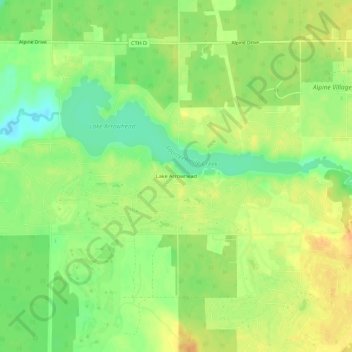 Lake Arrowhead topographic map, elevation, terrain