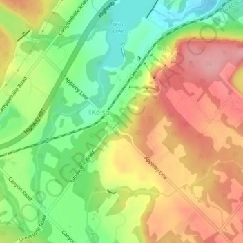 Kelso Conservation Area topographic map, elevation, terrain