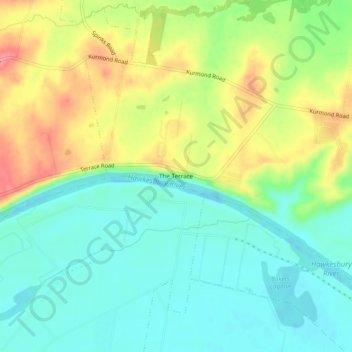 The Terrace topographic map, elevation, terrain