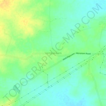 Vembakkam topographic map, elevation, terrain