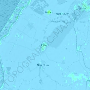 Pilsum topographic map, elevation, terrain