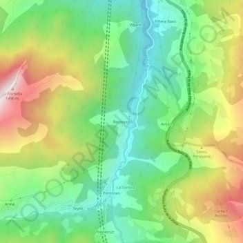 Reconcos topographic map, elevation, terrain