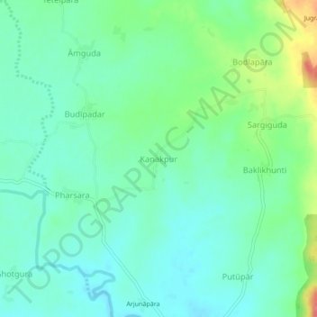 Kanakpur topographic map, elevation, terrain