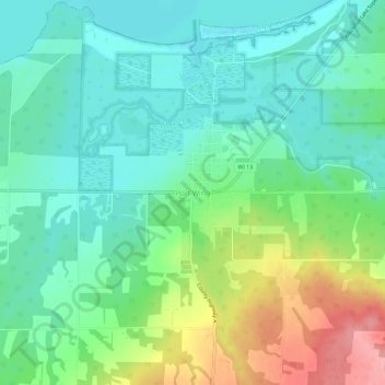 Port Wing topographic map, elevation, terrain