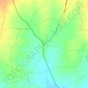 Mathur topographic map, elevation, terrain