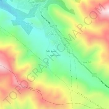 Nosmeh topographic map, elevation, terrain