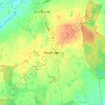 Neuenhagen topographic map, elevation, terrain
