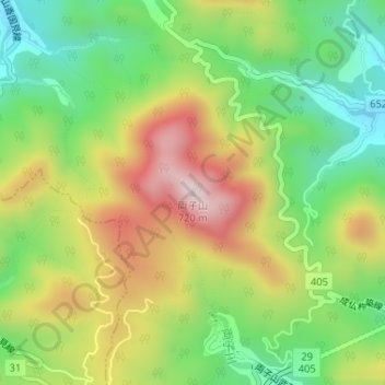 Mount Futago topographic map, elevation, terrain