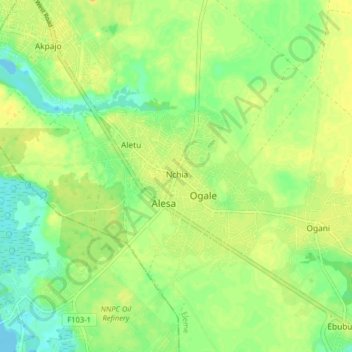 Alesa topographic map, elevation, terrain