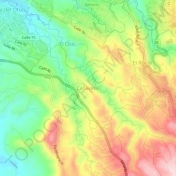 Cañaveral topographic map, elevation, terrain