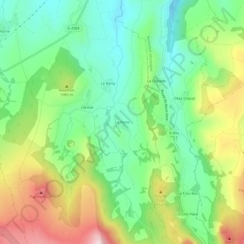 La Plane topographic map, elevation, terrain