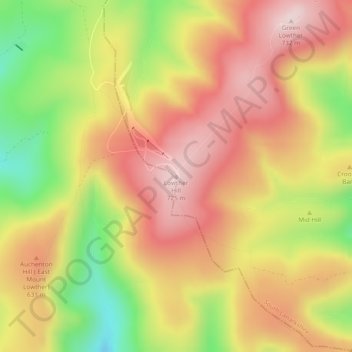 Lowther Hill topographic map, elevation, terrain