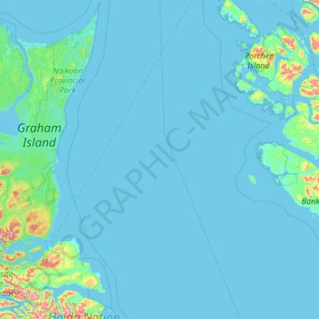 Skeena-Queen Charlotte topographic map, elevation, terrain