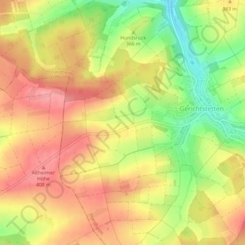 Remstal topographic map, elevation, terrain